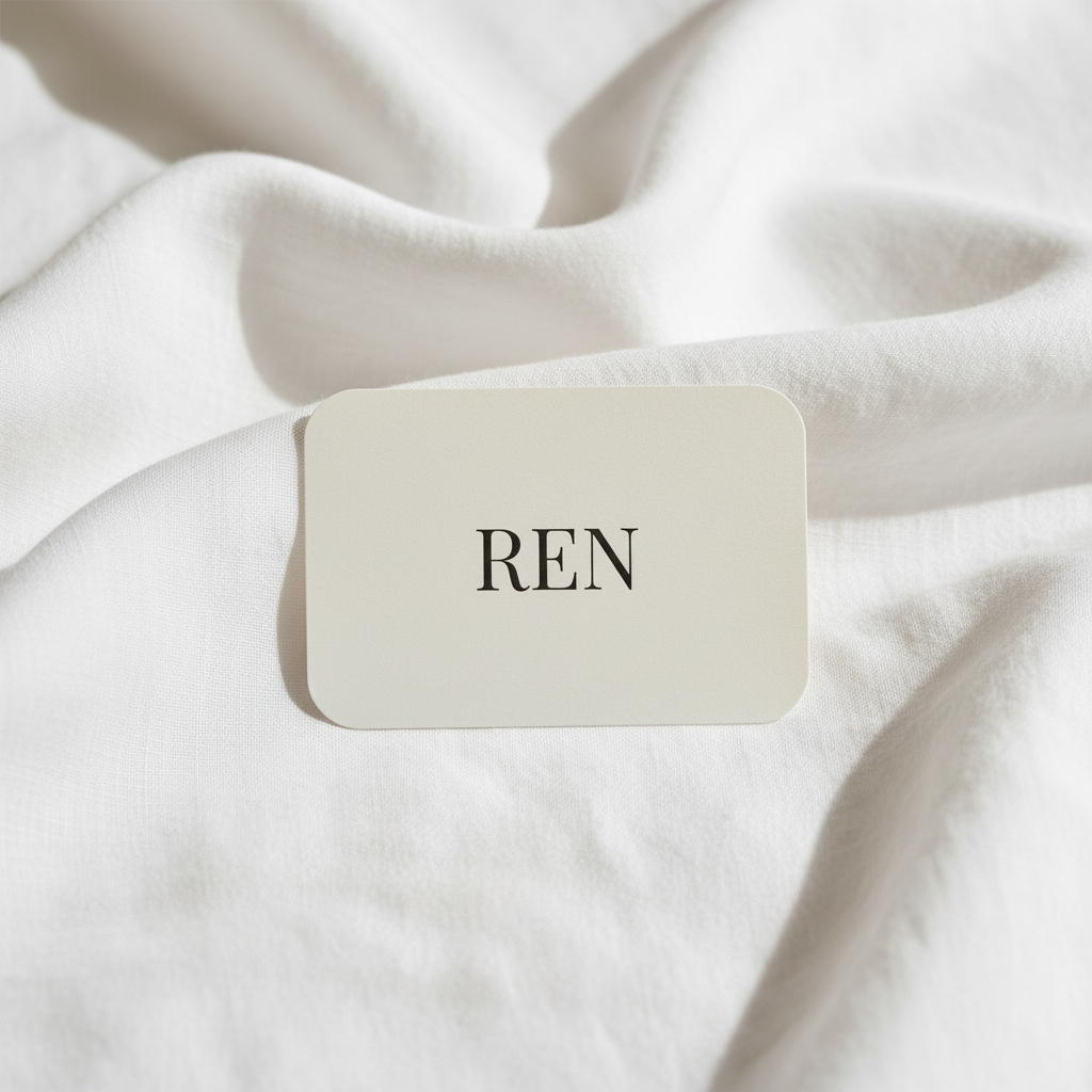 REN single card on fresh linen